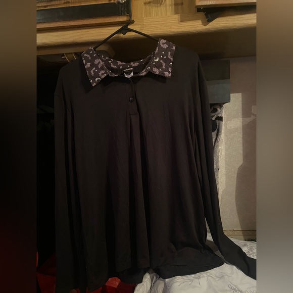 RETROLICIOUS 2xl bats collar tunic top Halloween goth witchy - Picture 8 of 12